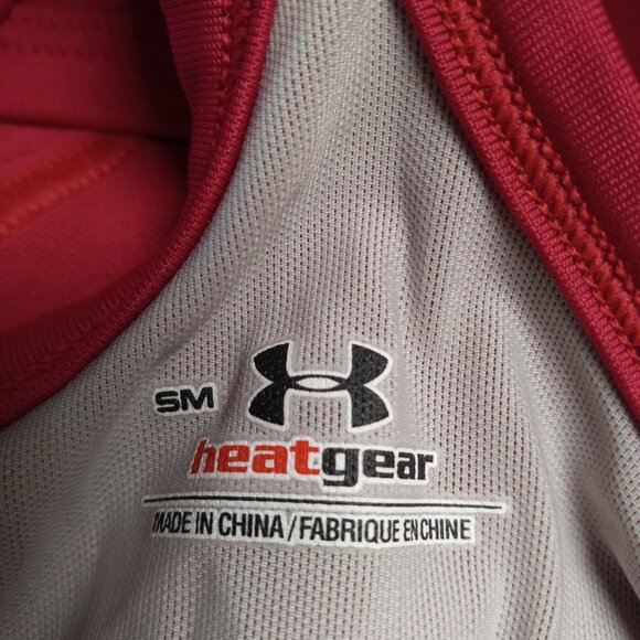 Under Armour Size S Tank Top HeatGear Racerback Pink Shelf Bra Athletic Stretchy - Picture 10 of 14